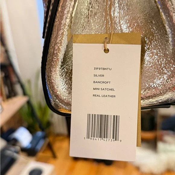 Michael Kors Collection Metallic silver Satchel w/ crossbody strap - Picture 7 of 7